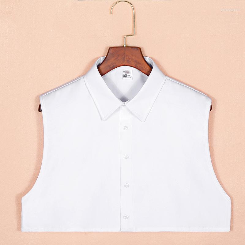 

Bow Ties High Quality Men's Fake Collar Shirt White Black Cotton 2022 Designer Brand Male Removable False