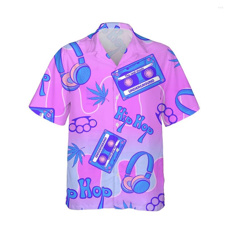 

Men' Casual Shirts Jumeast 3d Harajuku Radio Printed Hawaiian Shirt Mens Fashion Short Sleeve For Men Blouses Vintage Loose Streetwear, 05