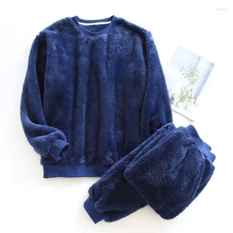 

Men's Sleepwear Men's Winter Thicken Flannel Pajamas Sets Male Long Sleeve Plus Size Pijama Homewear Men Women Casual Pyjamas, Men light gray