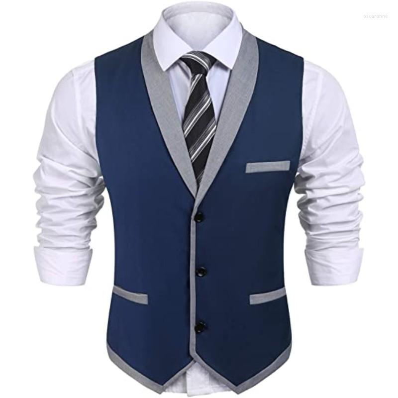 

Men's Suits Business Color Patchwork Men Slim Fit Waistcoat 1 Piece Suit Vests Custom Made Single Breasted Jacket For Wedding Groom, Black