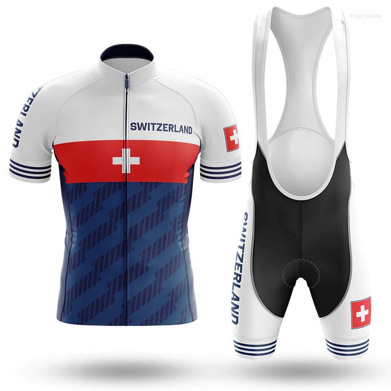 

Racing Sets Cyclisme Homme Tenue Pro Team 2022 Cycling Jersey Men Switzerland Short Sleeve Bicycle Clothes Road Bike Uniform Set Mtb Maillot
