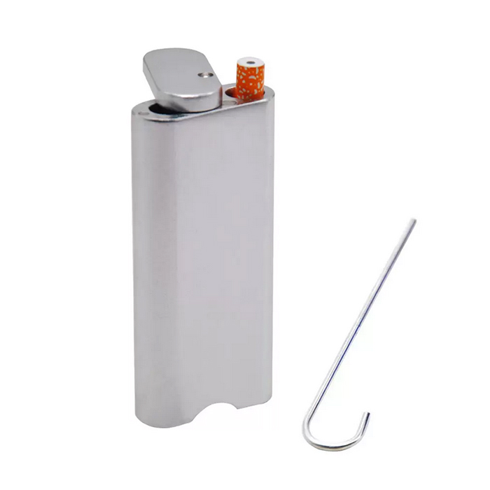 

Metal dugout smoking case straight colorful smoking pipe set include one hitter pipes cigarette filters