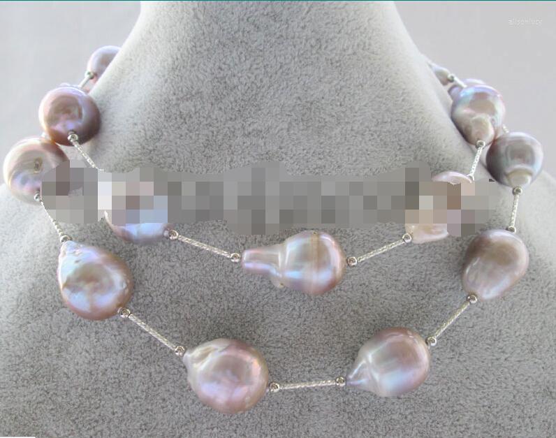 

Chains CBN370 Charming 32" 26mm Natural Purple Baroque Keshi Reborn Freshwater Pearl Necklace