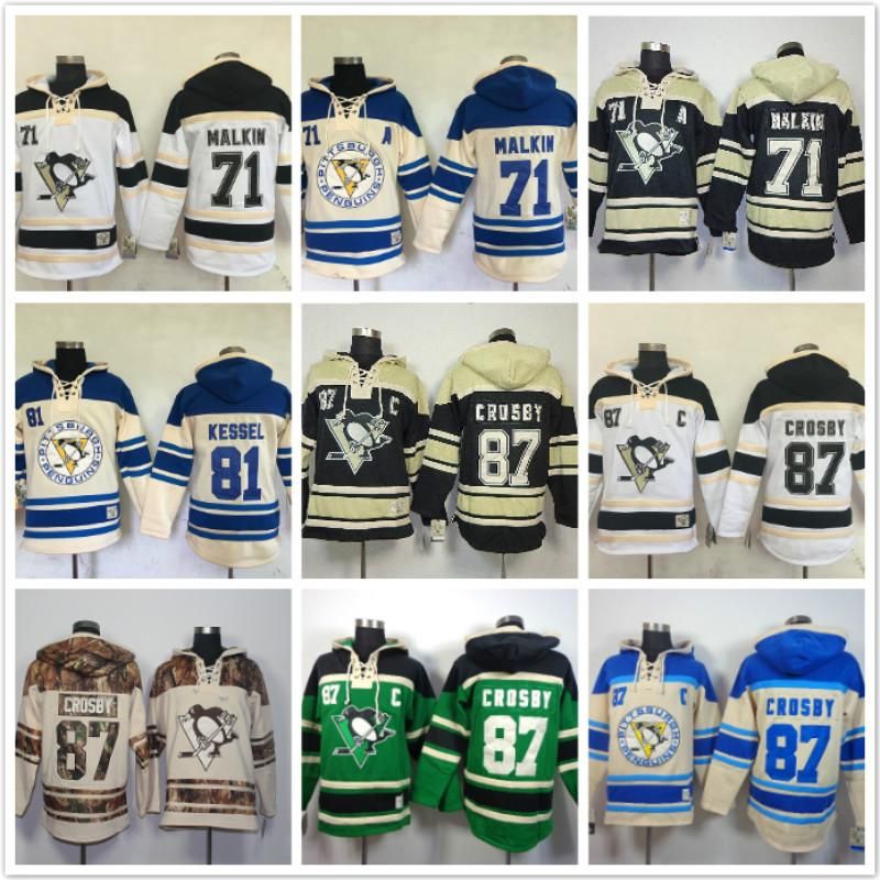 

College wear college wear Pittsburgh Penguins hoodies 71 Evgeni Malkin 81 Phil Kessel 87 Sidney Crosby Ice Hockey Hoody Sweatshirts blank gr, 71 white