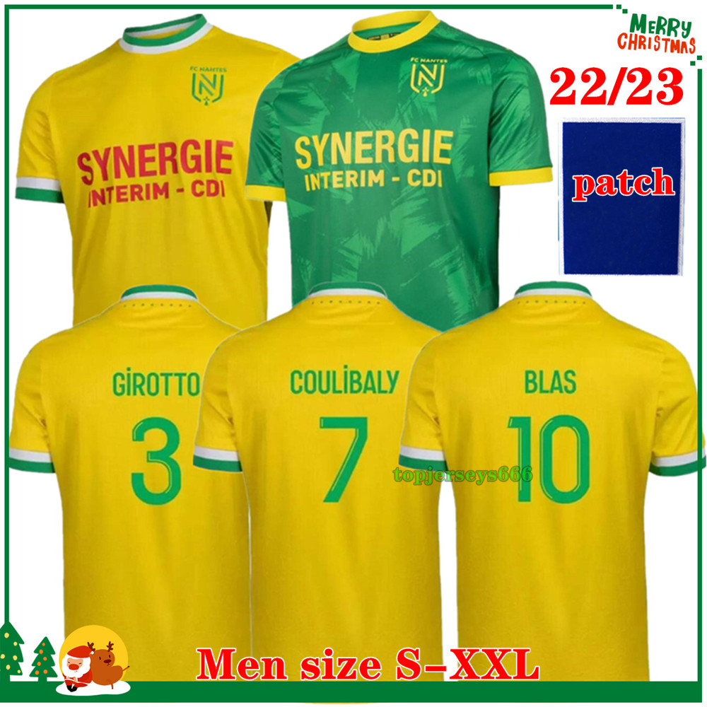 

22 23 Maillots FC Nantes Etoile soccer jerseys home and away football shirt 2022 2023 SISSOKO GIROTTO COULIBALY BLAS KOLO MUANI SIMON football shirts men jersey, Home + patch