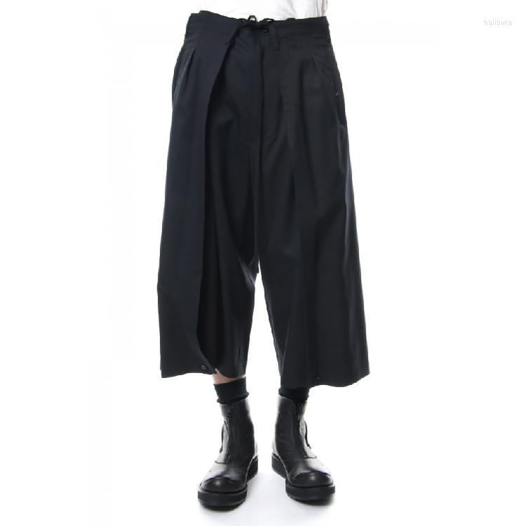 

Men's Pants 27-44 2022 Men's Clothing Hair Stylist Designer Ultra-loose Wide Leg Culotte Plus Size Costumes, Black