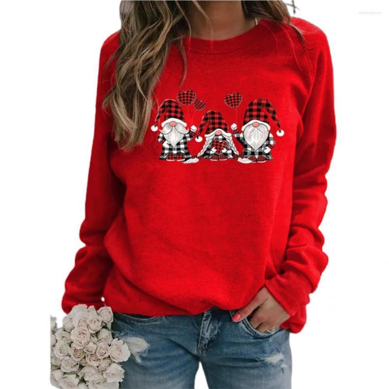 

Women's Sweaters Trendy O-Neck Comfortable Sweatshirt Jumper Gnome Family Print Casual For Home Pullover, Grey
