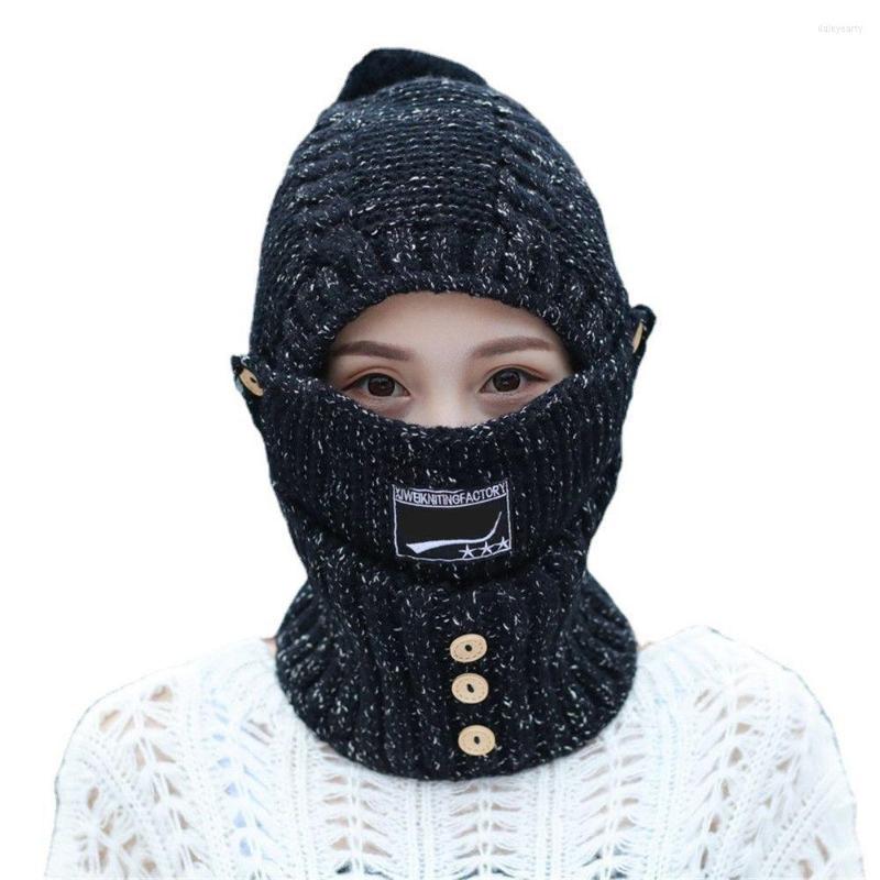 

Berets Windproof Earflap Earmuff Snow Riding Outdoor Skullies Beanies Hats Hat Scarf Set Knitted Thick Warm, Pink