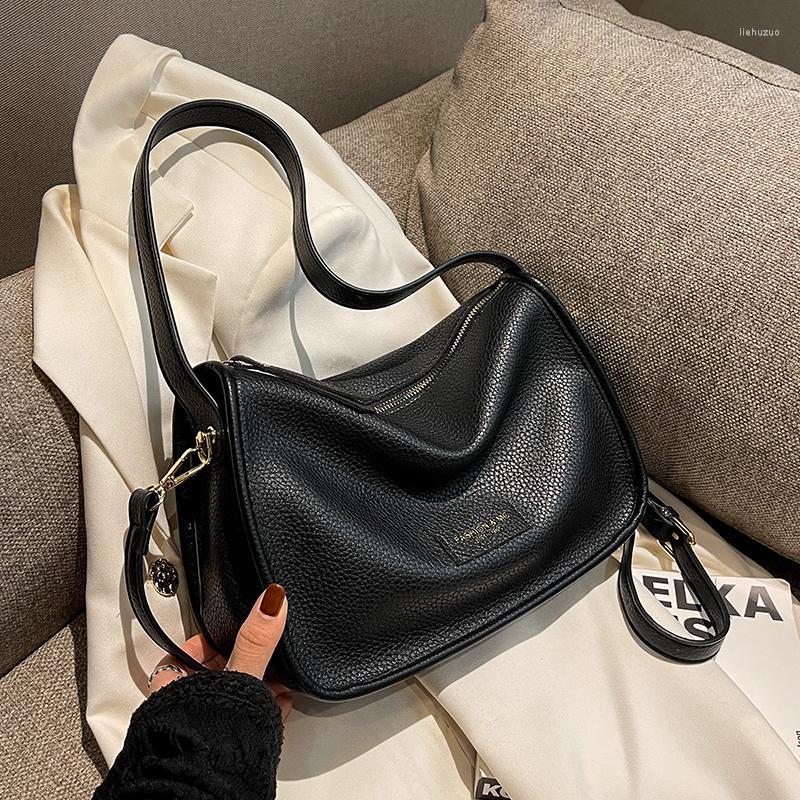 

Evening Bags Fashion Soild Color Designer Pu Leather Women's Handbags Good Casual Ladies Tote Female Bucket Women Shoulder Crossbody, Black