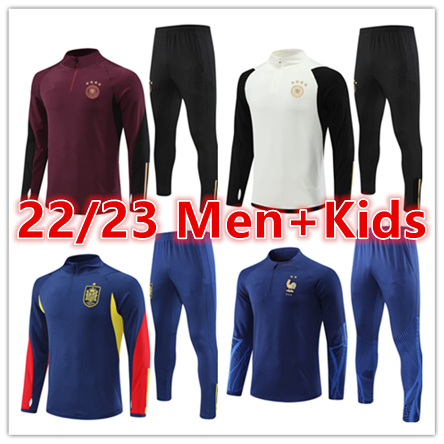 

2022 Germanies men kids soccer tracksuit training suit jersey set 22 23 mens football jerseys tracksuits jogging jacket sets survetement foot chandal futbol