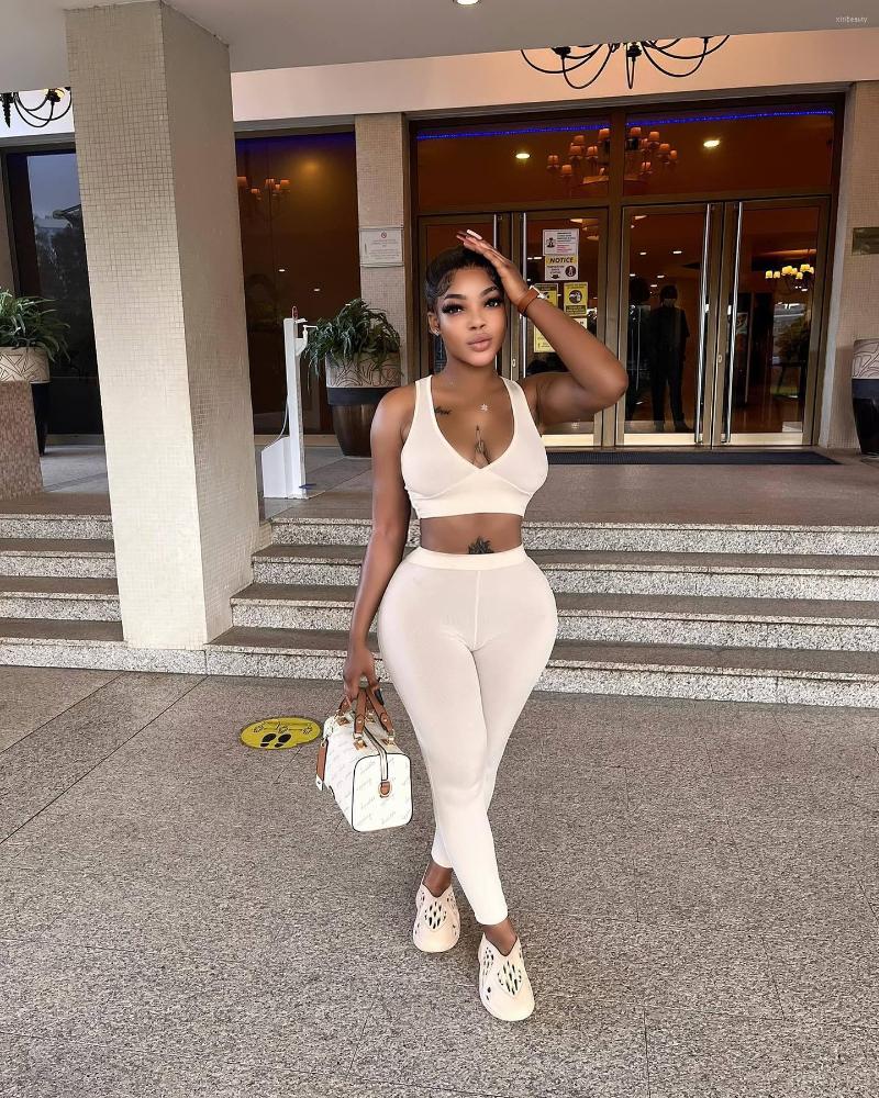 

Women' Two Piece Pants 2022 Solid Sexy Suitable Tracksuits Young Mini Tank High Waist Long Pencil Skinny Women 2 Set, Orange