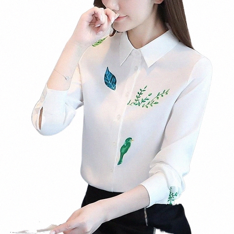 

arrival White Print Shirt Women Korean Long Sleeve Office Lady Blouse Fashion Spring Clothes Blusas 8842 50 Women's Blouses & Shirts u6fe#