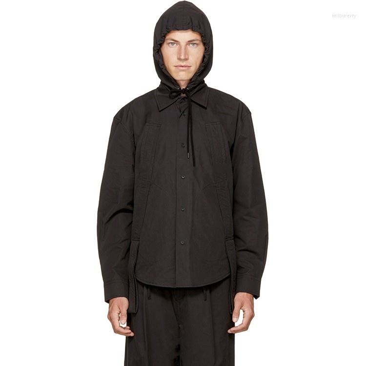 

Men' Casual Shirts Design Men' Original Shirt Hooded Loose Autumn And Winter Black Long Sleeve Cotton High Quality Plus Size