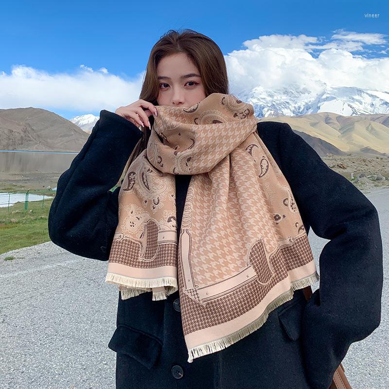 

Scarves Luxury Winter Scarf For Women 2022 Brand Cashmere Pashmina Long Neck Warm Bufanda Shawls And Wraps