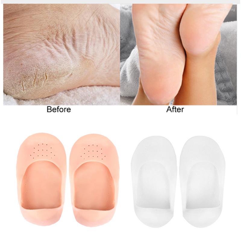 

Sports Socks 2Pcs Silicone Feet Care Moisturizing Gel Heel Thin With Hole Cracked Foot Skin Protectors Tool, White