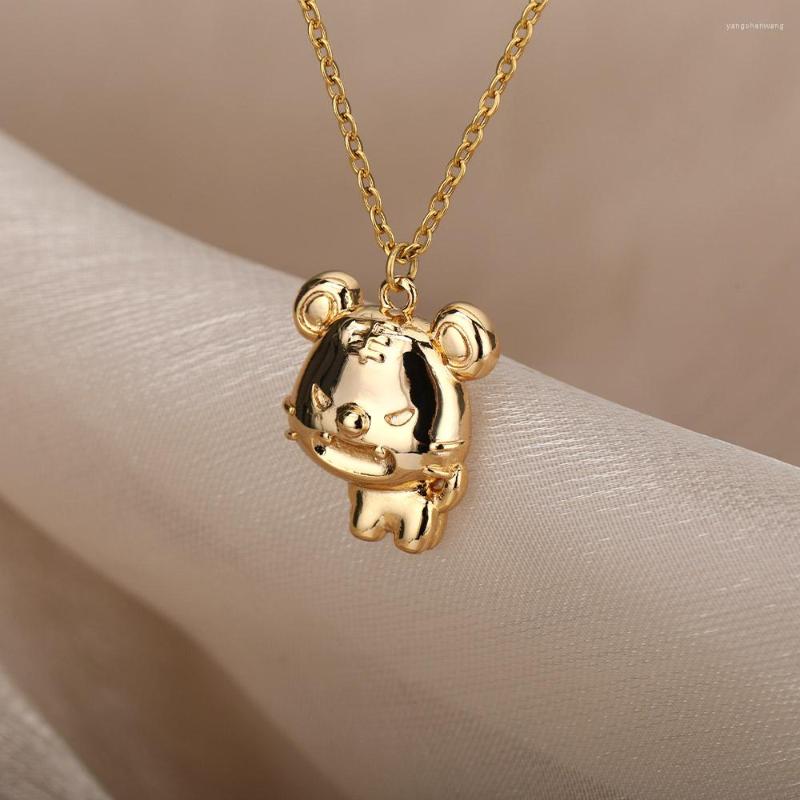 

Choker Vintage Tiger Necklace For Women Stainless Steel Animal Necklaces Collar Chian Year Jewelry Gift Collier