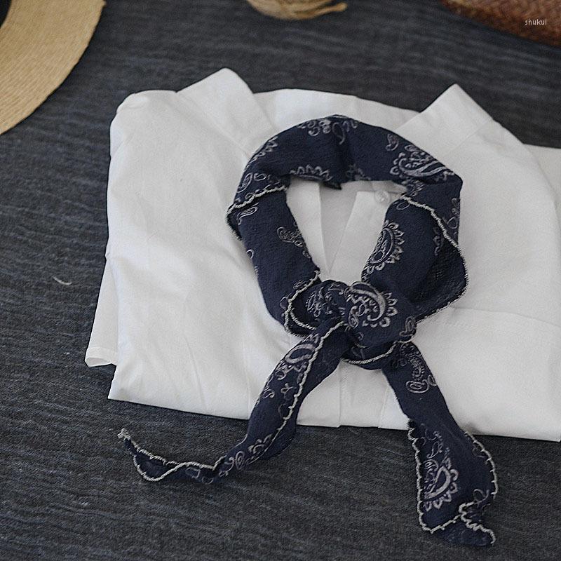 

Scarves Cotton Linen Triangular Scarf Headband Neckerchief Classic Elegant Korean Versatile Decoration Women