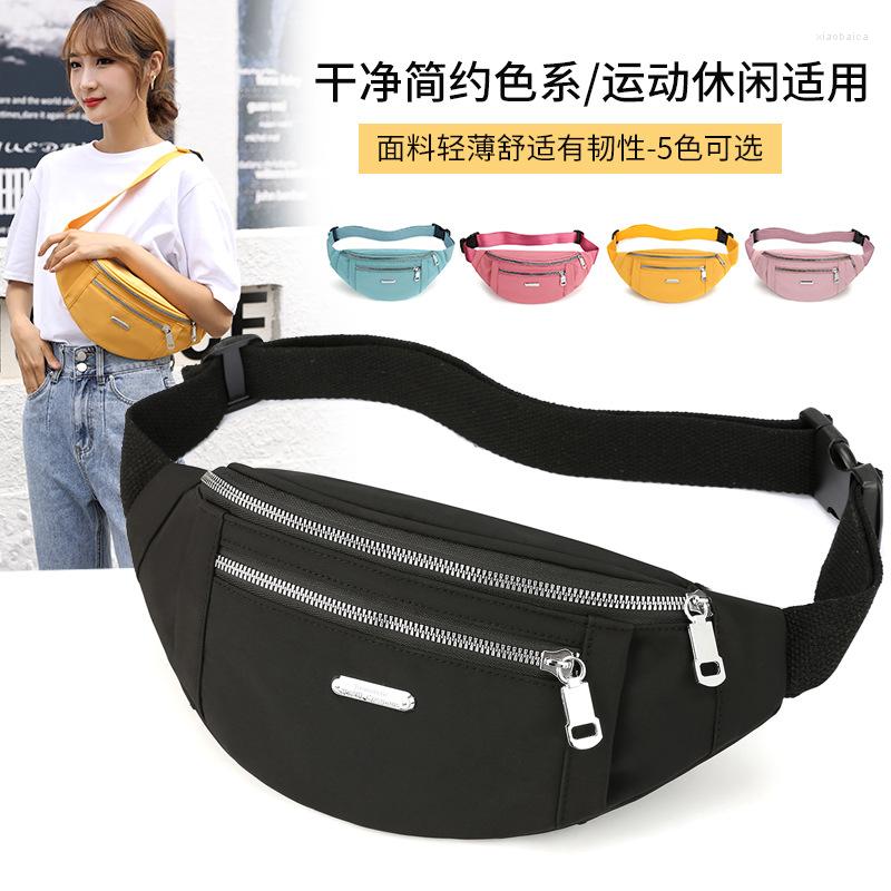 

Waist Bags Outdoor Bag Waterproof Bum Running Jogging Belt Pouch Zip Fanny Pack Mobile Phone Oxford Cloth Chest, Black