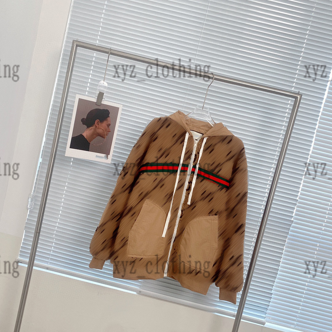 vestes de sport rétro marron Sherpa Teddy Hooded Zip-Up Jacket CARDIGAN pull de marque à manches longues pulls molletonnés nouvellement haut de g