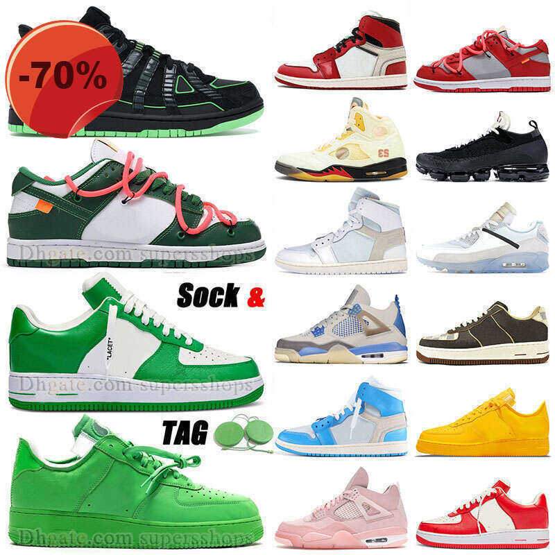 

Mens 4 Off Green Clection Running Shoes Jumpman 1s High 5s White Sail 4s A1 Low Light Green Spark Triple Black University Gold Famous Union, J08 36-47