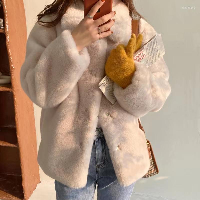 

Women' Fur 2022 Winter Coat Women' Long Loose Faux C628