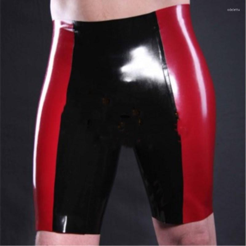

Underpants 2022 Latex Natural Rubber Sexy Black With Red Boxer Shorts Briefs Unisex Customize Size -XXL