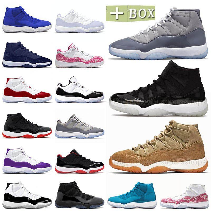 

With Box Jumpman 11 Cool Gray Basketball Shoes Mens Women J11 Gray Low UNC Concords Midnight Navy High 72-10 Jubilee 11s Senakers 25th Anniversary Cherry Red Trainers, A19 36-46 reb black