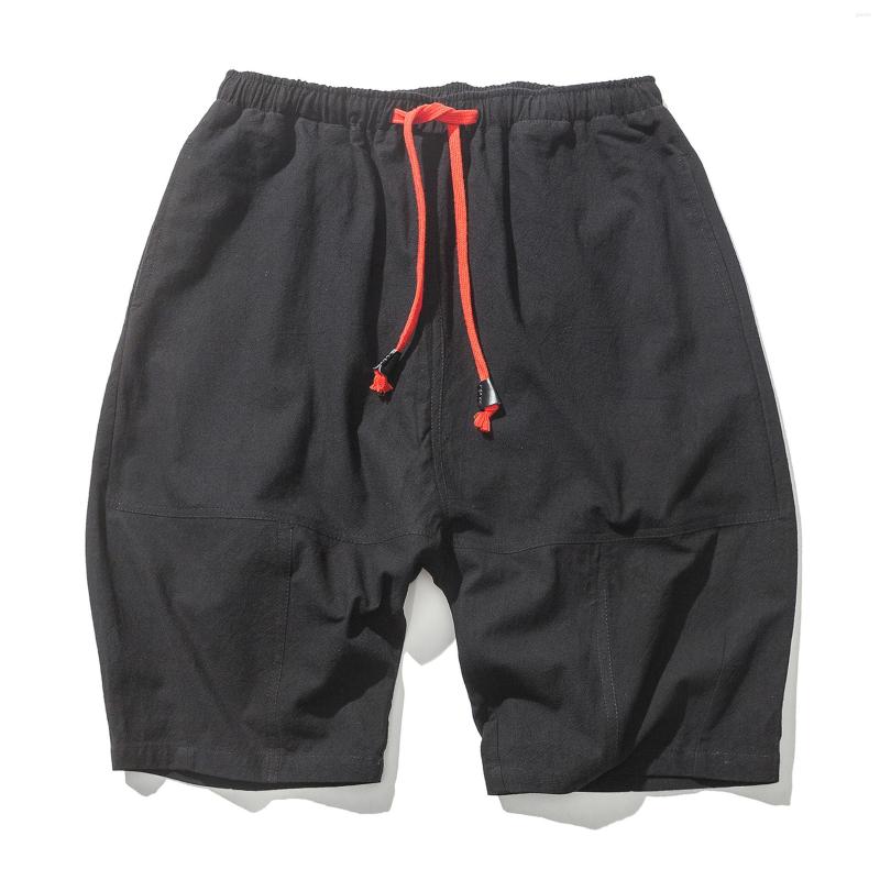 

Men's Shorts Men Drawstring Short Pants Casual Harem Quick-Drying Cotton Linen Streetwear Men's Clothing Summer, Show as photo