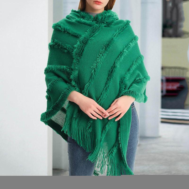 

Scarves Shawl For Women Casual Summer Solid Poncho With Tassels Knitted Scarf Fringed Wrap Sweater Plus Size Cloak Sleeve