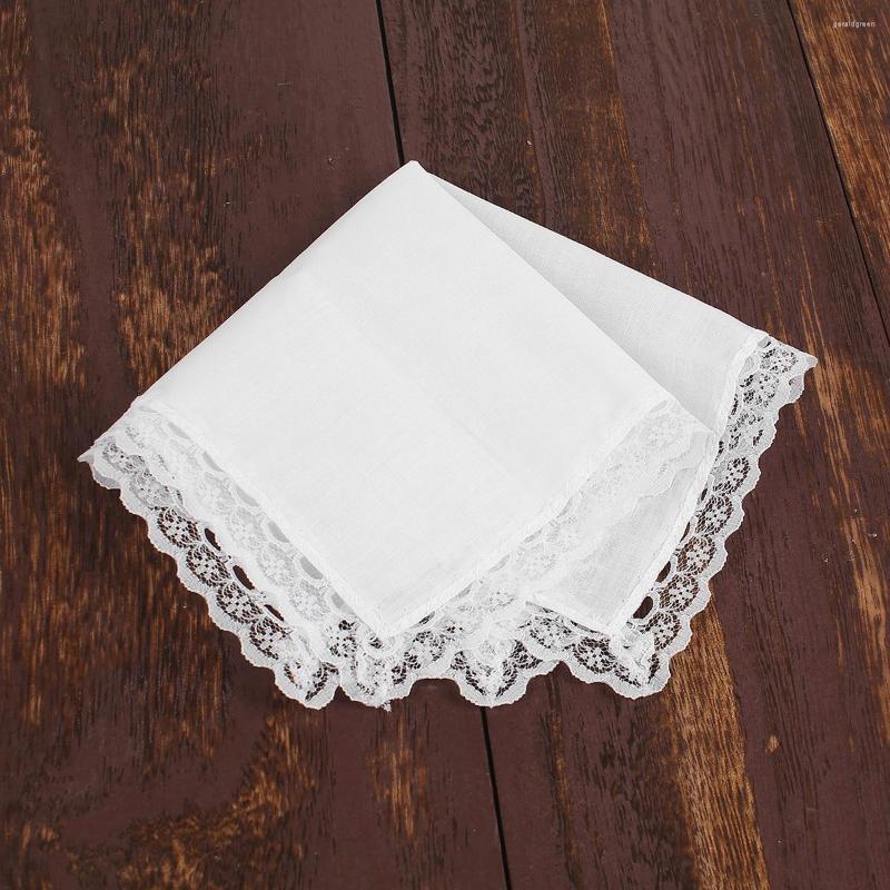 

Bow Ties Cotton Handkerchief Lace White Square Useful Accessories 6piece/set