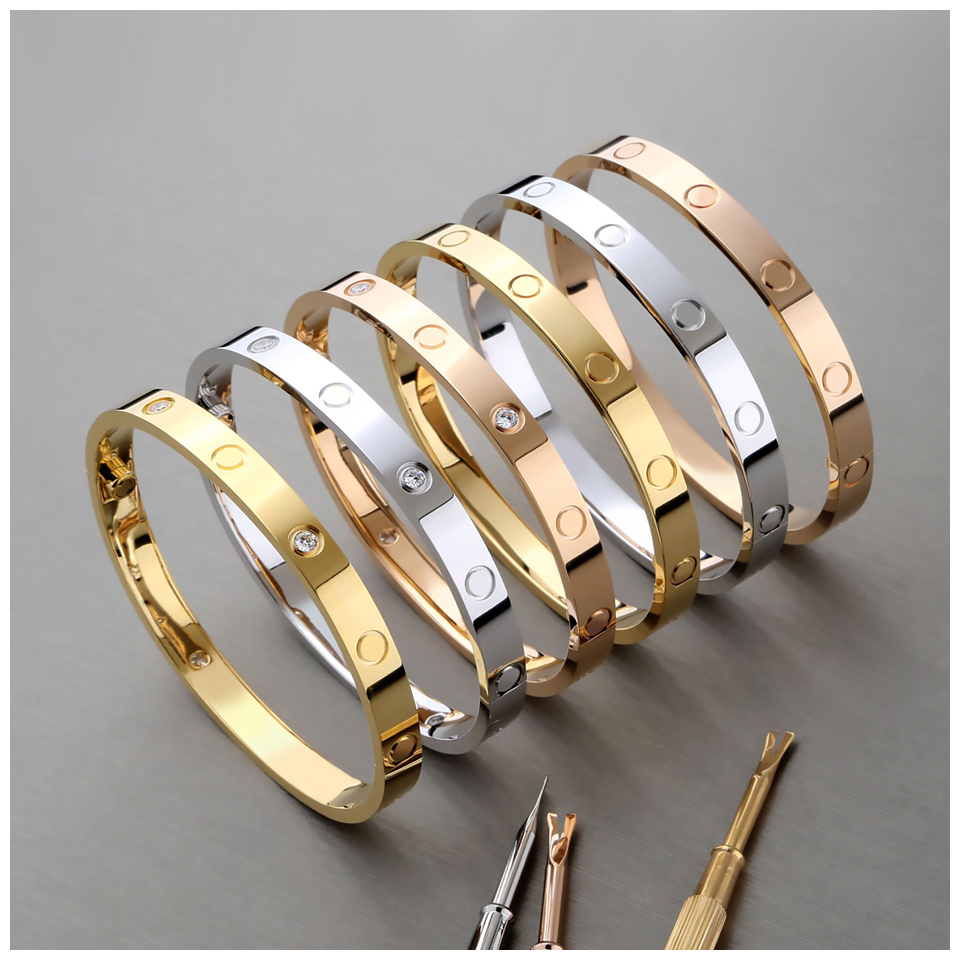 Love Bracelet Carti Bracelets Ensemble de bracelets en argent Bracelets en or Wunscharmband Bangles Forever Braclet Pulsera Dia De La Madre Bracc
