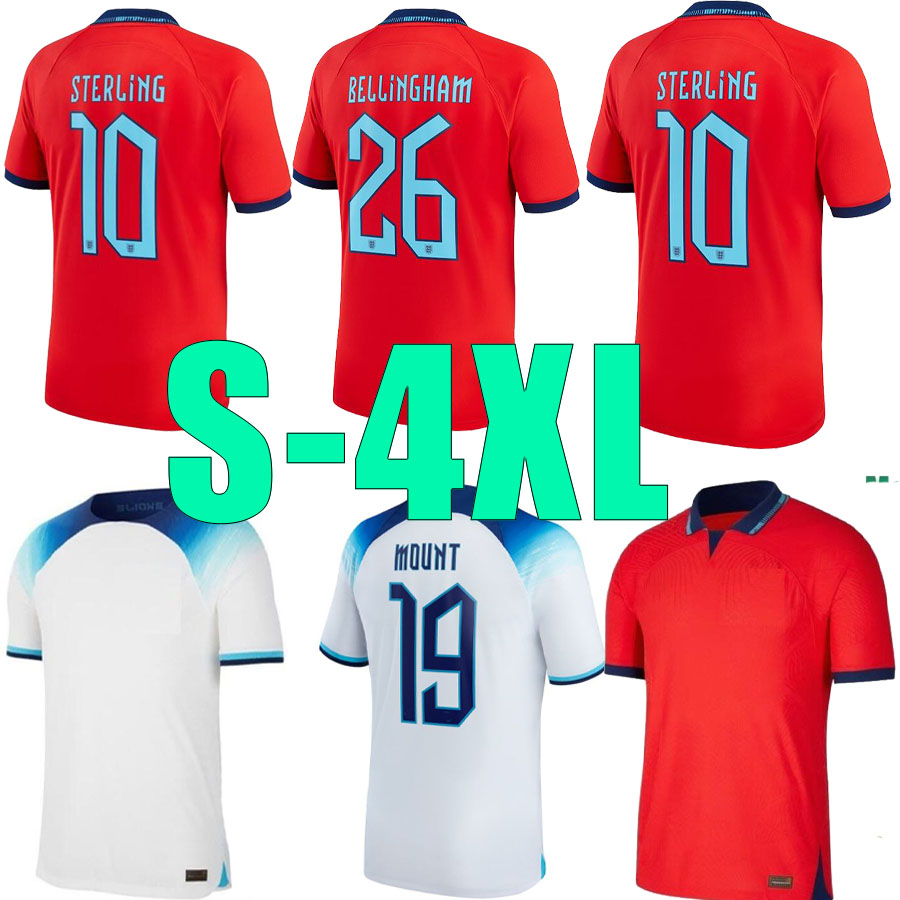 

S-4XL 2022 2023 soccer jersey England 23 22 KANE FODEN STERLING MOUNT RASHFORD SANCHO MAGUIRE GREALISH 2022 Football shirts, Red