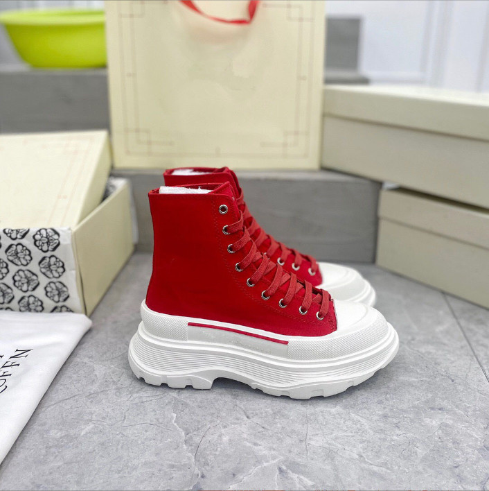 

Alexander Low boots Sneakers Deck Tread Slick casual Canvas shoes Fabric Leather Lace-up Rubber Soles Platform Trainers MC Womens men ladies Walking shoe sneaker, Black