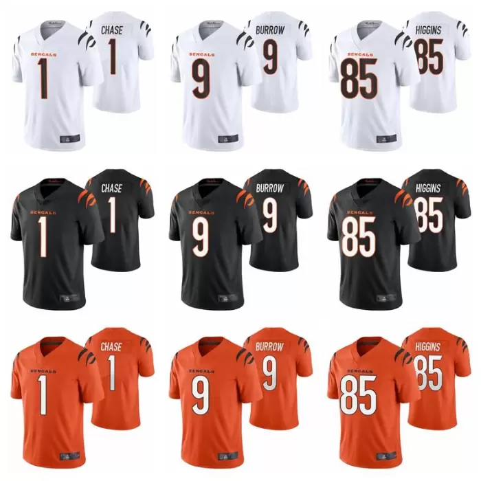 

College wear Jersey 9 Joe Burrow 1 JaMarr Chase Football 85 Tee Higgins Jessie Bates III Logan Wilson Cincinnati''Bengals''Mixon Tyler Boyd