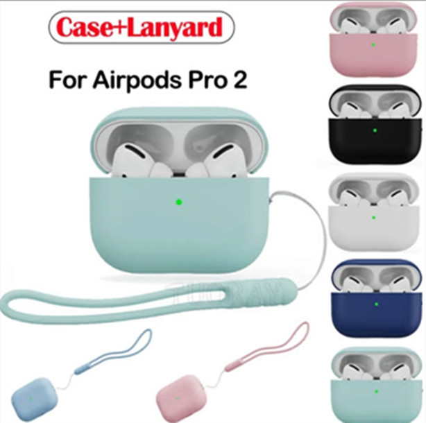 

For Airpods pro 2 air pods airpod earphones 3 Solid Silicone Cute Protective Headphone Cover Apple Wireless Charging Box Shockproof 3nd 2nd Case pro2 123, White