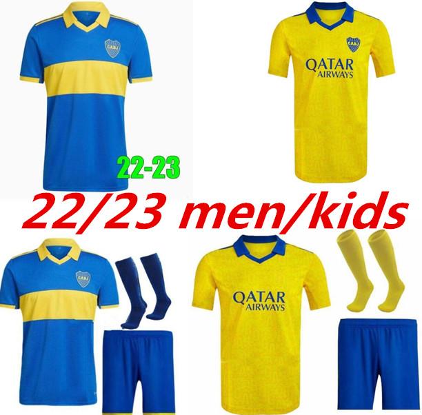 

adult kit 22 23 Boca Juniors soccer jersey CARLITOS MARADONA TEVEZ DE ROSSI 20222 third home away 3rd 4th thailand football shirt MEN AND KIDS SETS UNIFORM, Blue