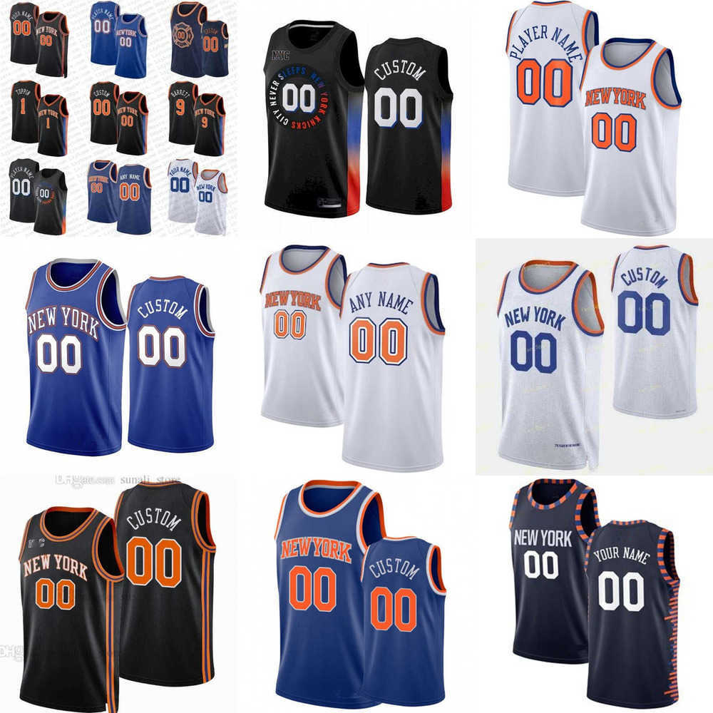 

Men Women Youth New York''Knicks''Custom 23 Mitchell Robinson 5 Immanuel Quickley 55 Isaiah Hartenstein 1 Obi Toppin 0 Cam Reddish Basketball Jerseys, Colour