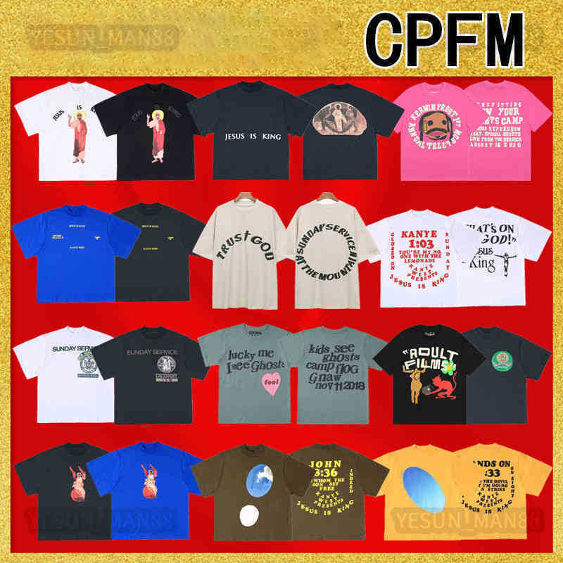 

Designer Cpfm Kanyes Classic T Shirt Jus Is King Foam Love Short Sleeves Wests High Street Fashion Mens And Womens Couples Round Neck Tees, 24