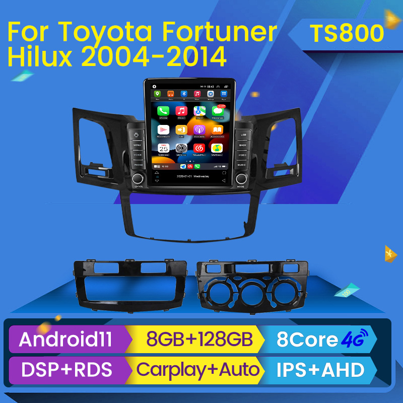 

Android Car dvd Radio Player for Toyota Fortuner HILUX Revo Vigo 2007-2015 Tesla Style Multimedia Video Autoradio GPS 2din Carplay