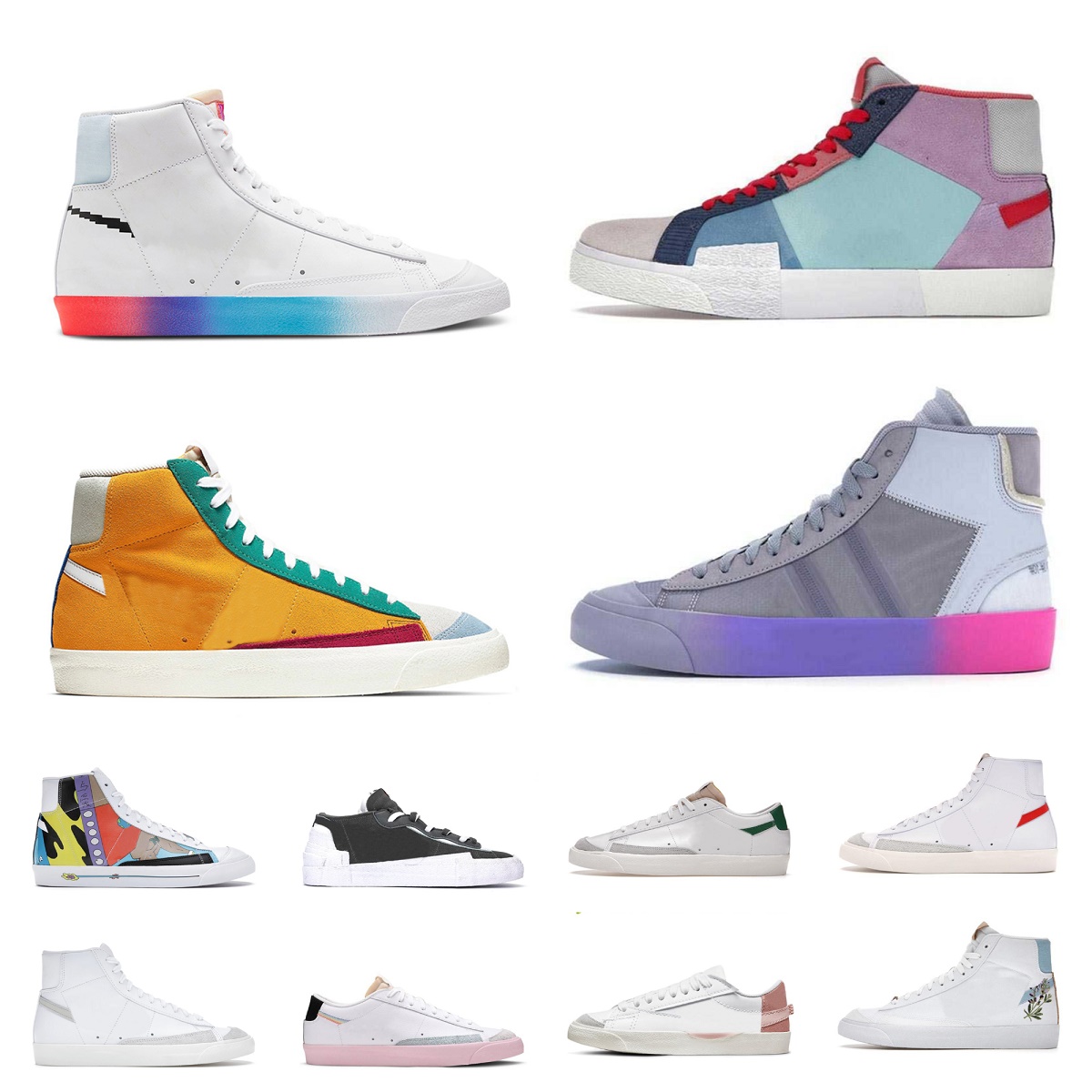 

Blazer Mid 77 Casual Shoes Blazers Low 77 Vintage Sail Navy Gum Summit White Pink Black Racer Blue Dark Teal Pine Green Optic Yellow Multi Color Designer Sport Trainers, Bubble package bag
