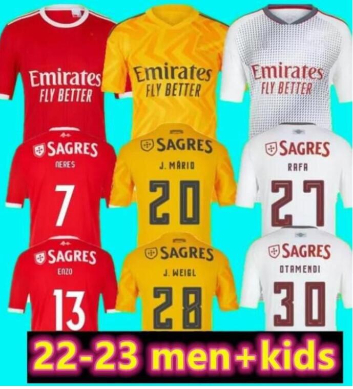 

21 22 23 Fans Player version Benfica soccer jersey SEFEROVIC WALDSCHMIDT EVERTON PIZZI RAFA DARWIN G.RAMOS 2021 2022 Home Away Men kids kit Football shirts OTAMENDI