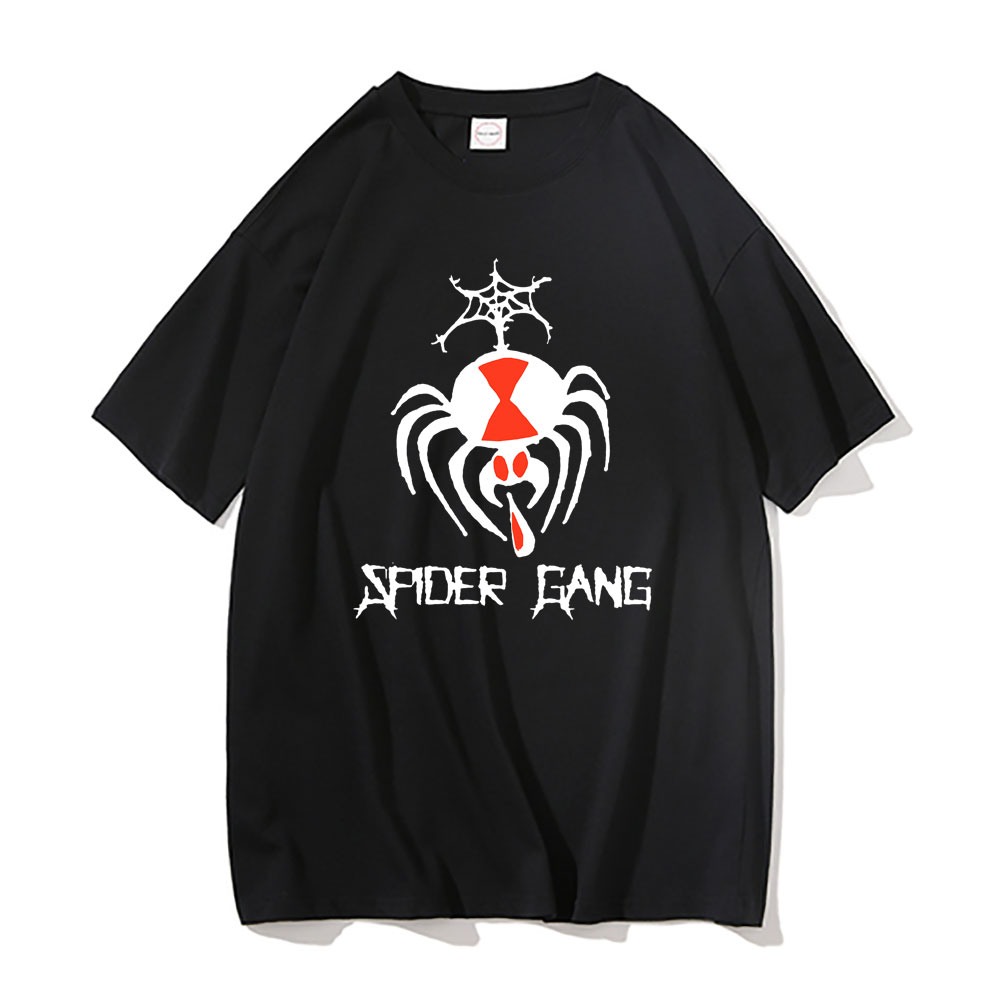 

Rapper Hip Hop Lil Darkie Spider Gang t shirt women men summer short sleeve funny tshirt Graphic tees, White