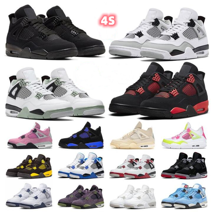 

jumpman 4 men basketball shoes women 4s Red Thunder Military Black Cat Cactus Jack Midnight Navy University Blue mens trainers outdoor sports sneakers, 19
