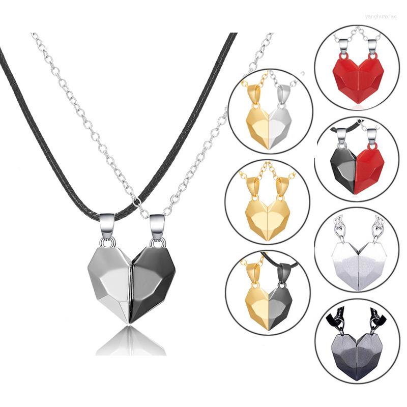 

Pendant Necklaces Magnetic Heart Couple Necklace For Women Love Valentine's Day Gift Boyfriend Daily Jewelry Wedding Accessories