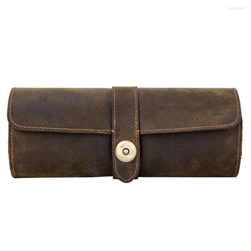 

Watch Boxes Display Box Storage Wear-resistant Waterproof Band Holder Faux Leather Roll Wrist Watches Pouch Container Gift
