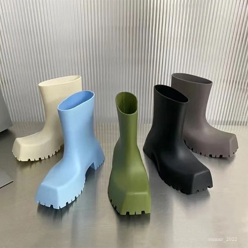 2022 Women Designer Boot Croc Boots Rain Rubber Winter Rainboots Platform Ankle Slip-On Half Pink Black Green Focalistic Outdoor Luxury Size 35-4