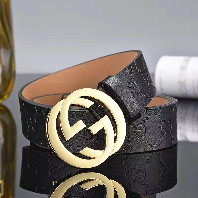 

Mens Designer Belt for Men Luxury Fashion business Belts Womens ceinture Black Metal Buckle Waistband cintura gucc gucciey gg D6, 3.7cm