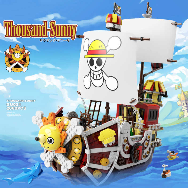 

Blocks 2080PCS Creative Thousand Sunny Pirate Ship Model Ideas Boats Building Blocks Figures Bricks Assembly Toys Gifts For Children T221022