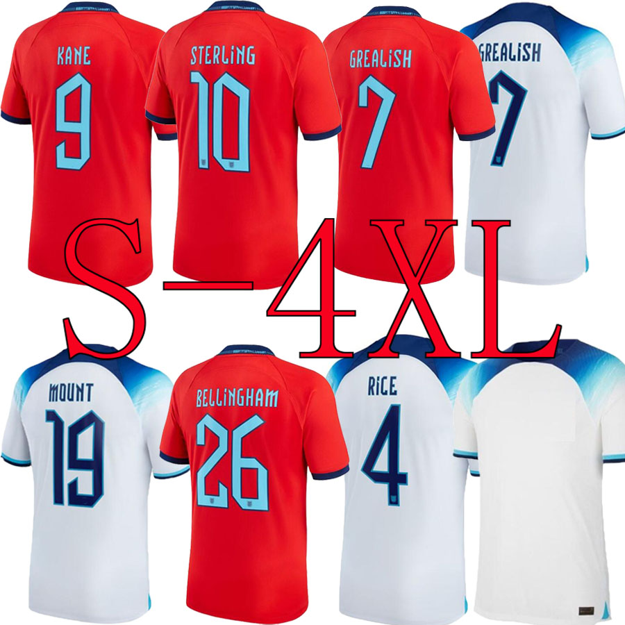 

S-4XL 2022 2023 STERLING soccer jersey KANE RASHFORD SANCHO GREALISH MOUNT FODEN HENDERSON SAKA EnglandS 22 23 national football top shirt men kit sets Uniforms, Red