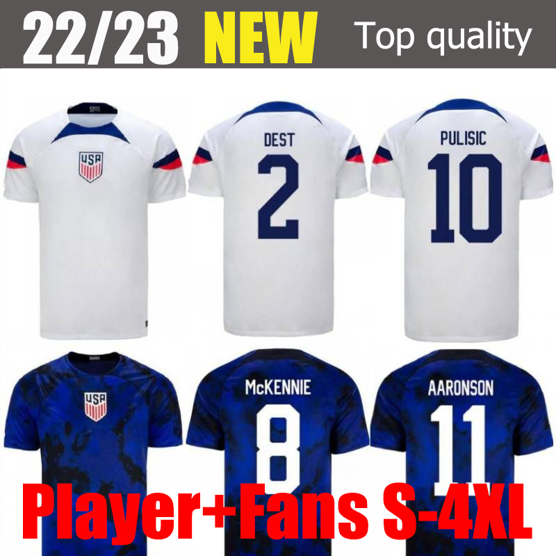 

22 S-4XL PULISIC MCKENNIE Soccer Jersey ERTZ ALTIDORE PRESS WOOD MORGAN LLOYD 22 23 America Football Shirt United States Camisetas USAs USMNT LLETGET MEN Kids Uniform